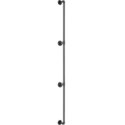 Pipe Stair Handrail, 8 Ft Carbon Steel, Wall Mount