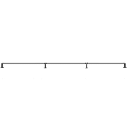 Pipe Stair Handrail, 8 Ft Carbon Steel, Wall Mount