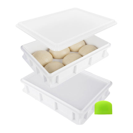 Pizza Dough Proofing Box Set – Holds 12 Balls, Stackable