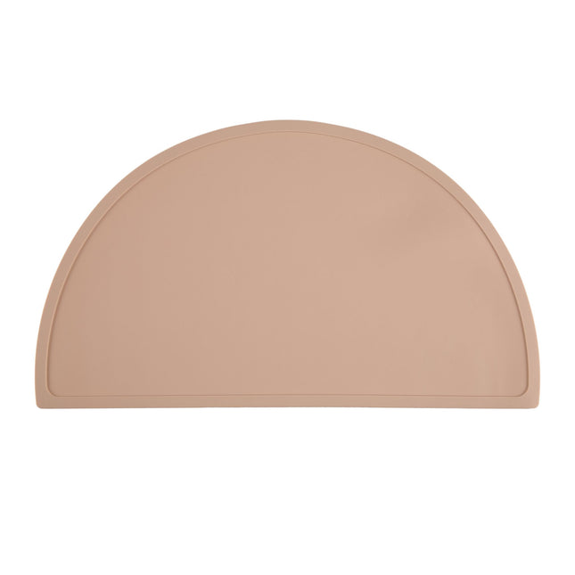 Placemat for children in a semi-circular shape