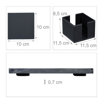 Placemats made of slate, 8 pcs., with box