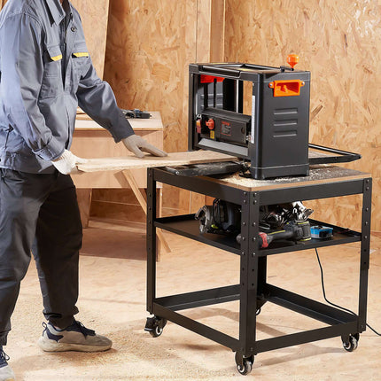 Planer Stand, 100 lb Capacity, Height Adjustable, 4 Locking Casters