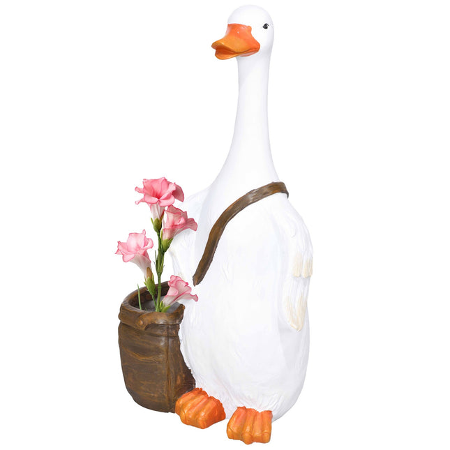 Swan Design resin planter with drainage holes, indoor/outdoor