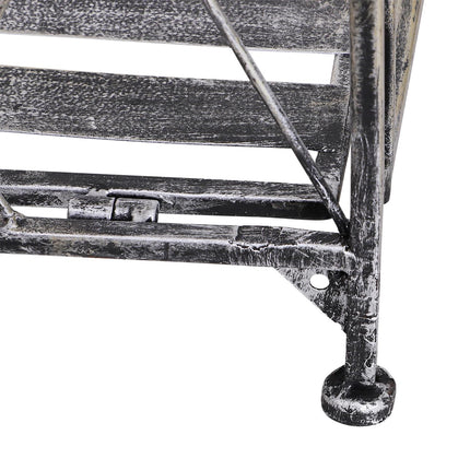 Metal plant stand in 3 tiers - Flower stand for garden, Silver grey