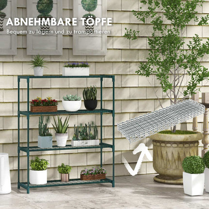 Plant shelf - Flower stand in 4 levels in steel, dark green