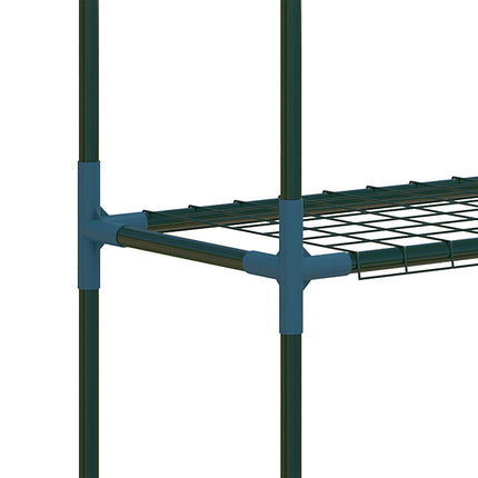 Plant shelf in steel with 2, 4-level potholders, green