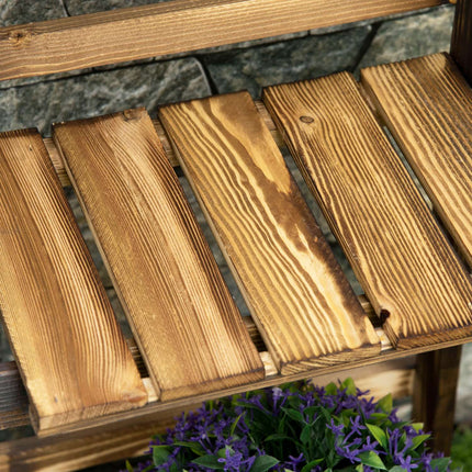 Plant shelf in 3-tier spruce wood, dark brown - 40 x 37 x 93 cm