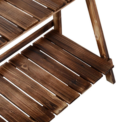 Spruce Wood 3-step flower bench for garden and balcony