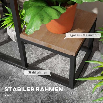 Plant stand in 4 tiers, light brown - Balcony and garden use
