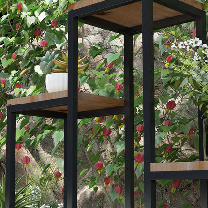 Plant stand in 4 tiers, light brown - Balcony and garden use