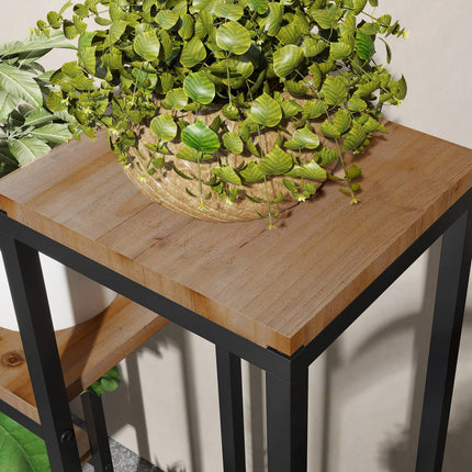 Plant stand in 4 tiers, light brown - Balcony and garden use