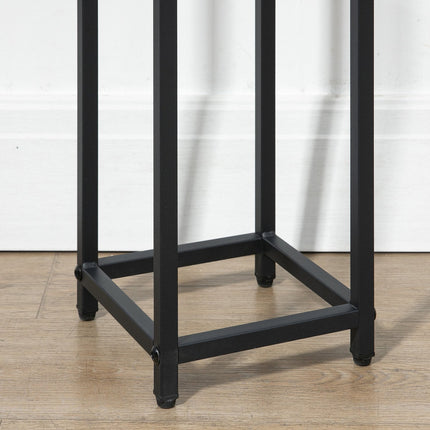 Plant stand set in steel - 3-piece flower pot holder, black & natural