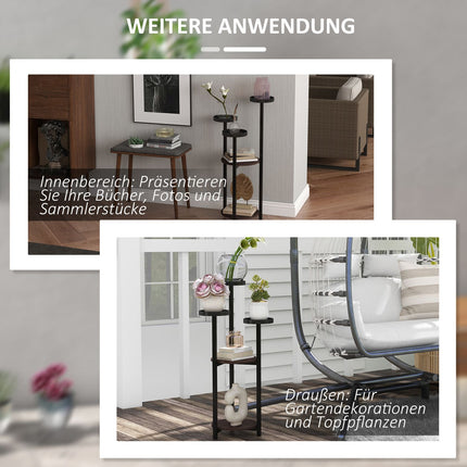 Wooden plant stand, 5-tier flower shelf for balcony