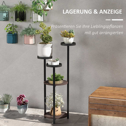 Wooden plant stand, 5-tier flower shelf for balcony