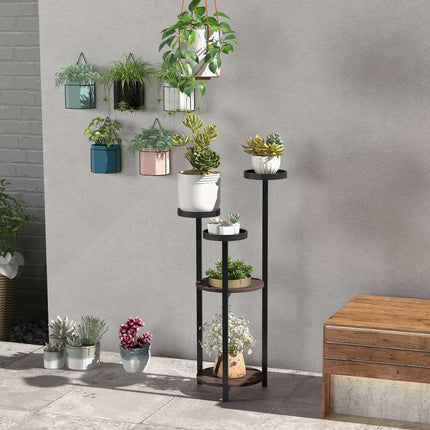Wooden plant stand, 5-tier flower shelf for balcony