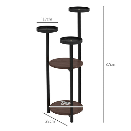 Wooden plant stand, 5-tier flower shelf for balcony
