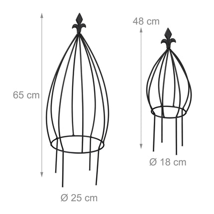 Plant Supports Set of 2 – Metal Climbing Aid, Bulb Shape