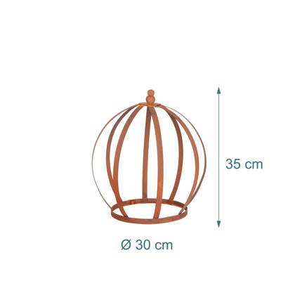 Plant Supports Set of 2, Rust Crown Trellis Rings