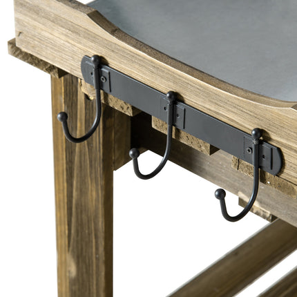 Garden table with 3 drawers & hooks, 78x38x112 cm