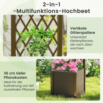 Planter Box with Trellis, Self-Watering, 40x40x140 cm