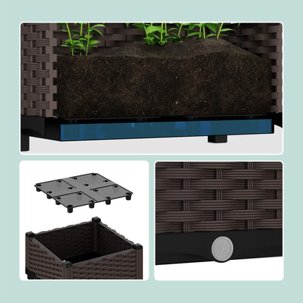 Planter box in rattan look
