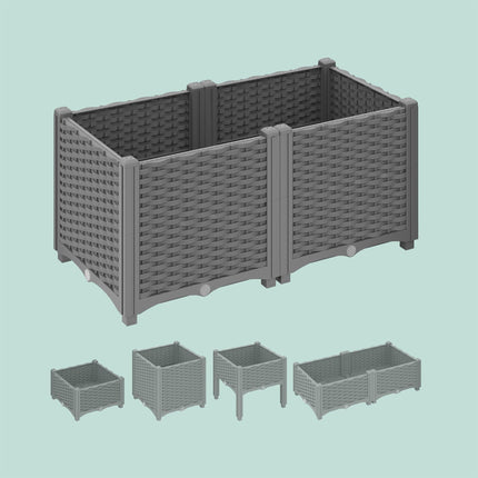 Planter box in rattan look