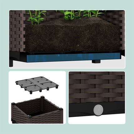 Planter box in rattan look