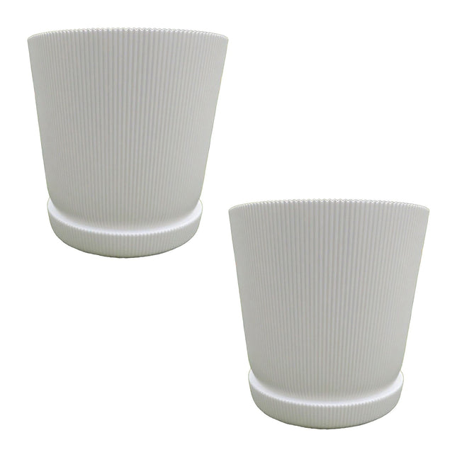 Planters with Saucers, Set of 2, Indoor/Outdoor