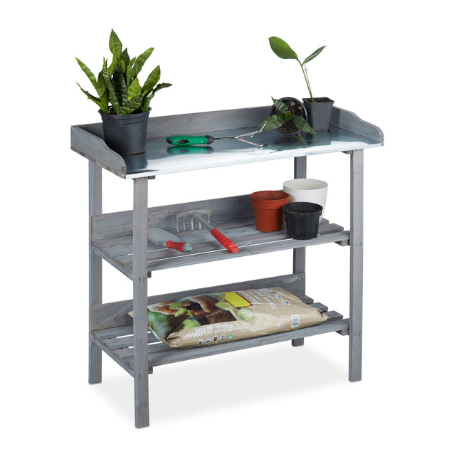 Plantentafel hout grijs