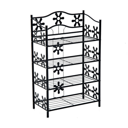 Black Metal Plant Shelf - 4 tiers, 59.5x30x92cm