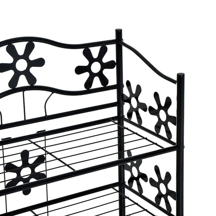 Black Metal Plant Shelf - 4 tiers, 59.5x30x92cm