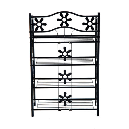 Black Metal Plant Shelf - 4 tiers, 59.5x30x92cm
