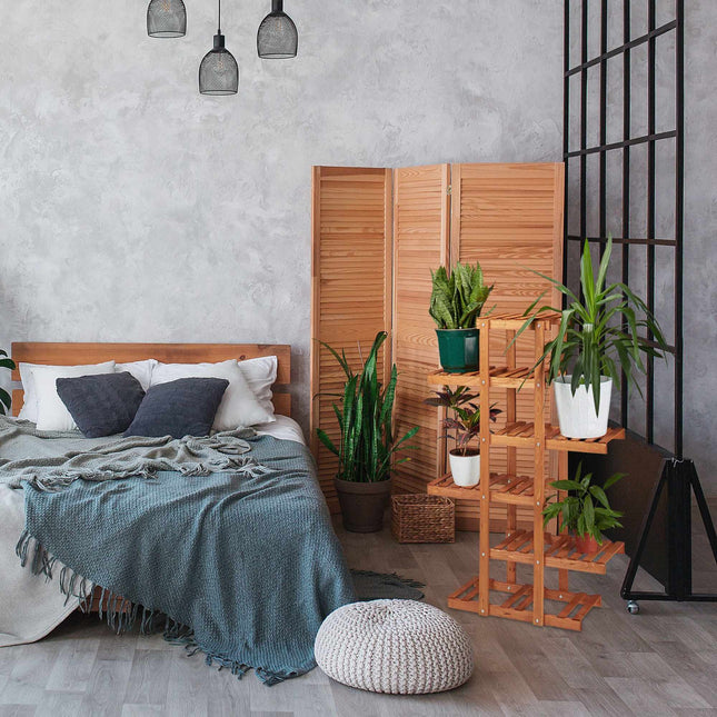 Plant shelf wood 5 shelves