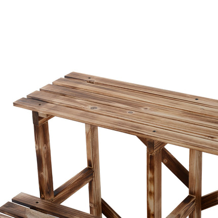 Wooden plant stand, 3-level flower shelf for garden and balcony