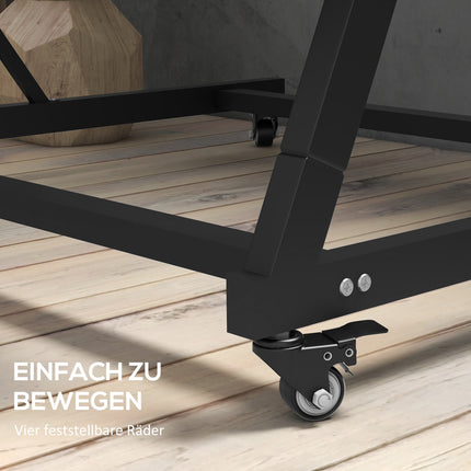 Steel rack with wheels - 5 tiers, gray finish