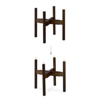 Plant stand set of 2 dark brown