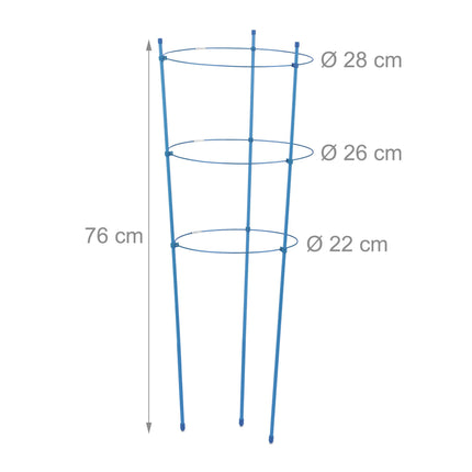 Plant support 76 cm blue, set of 6