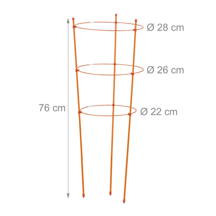 Plant support 76 cm orange, set of 6