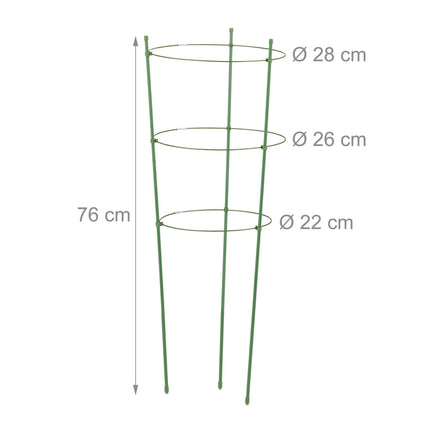 Plant supports 76 cm green, set of 6