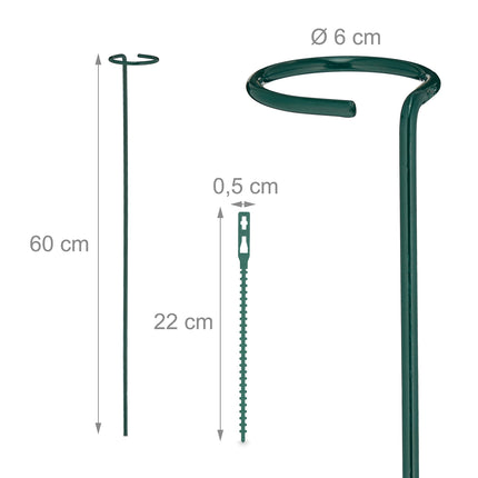 Plant supports in metal, 6-pack