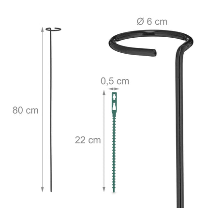 Plant supports in metal, 6-pack