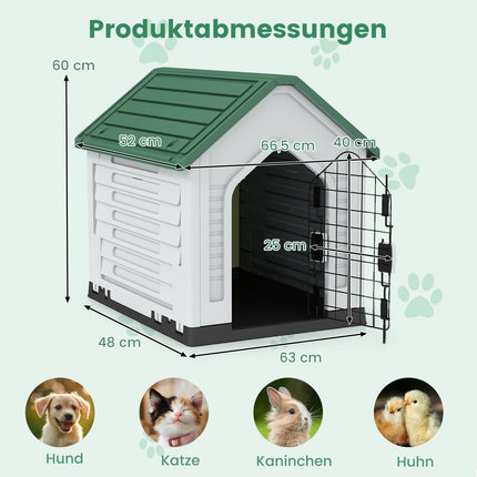 Plastic Dog House with Lockable Door & Ventilation