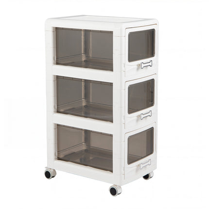 Plastic Drawer Storage Cart with Lockable Wheels, 3/4/5 Tiers