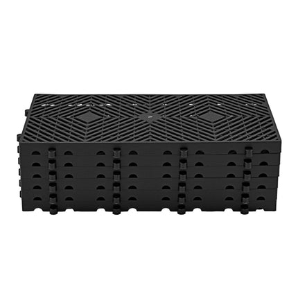 Plastic Pallets, 6-Pack HDPE Grid, 600x300x30 mm, Black
