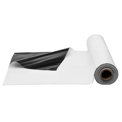 Plastic Sheeting Roll, 10 x 100 ft, 6 Mil, Black White
