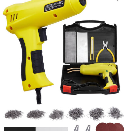 Plastic Welding Kit, 220W Welder Gun, 1200 Staples, LED Light