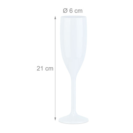 Plastic champagne glasses - set of 12