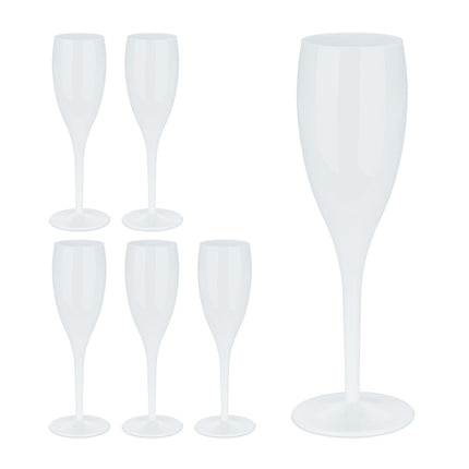 Plastic champagne glasses, set of 6