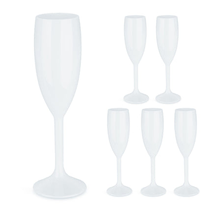Plastic champagne glasses, set of 6