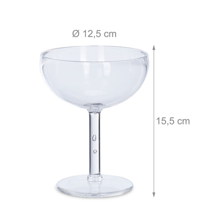 Plastic cocktail bowls, set of 6